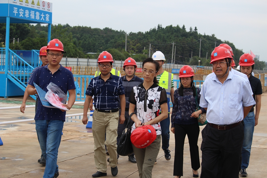 2017.9.22省政府办公厅刘汉平一行莅临咸宁市城市地下综合管廊一期建设工程PPP项目检查指导工作2.JPG